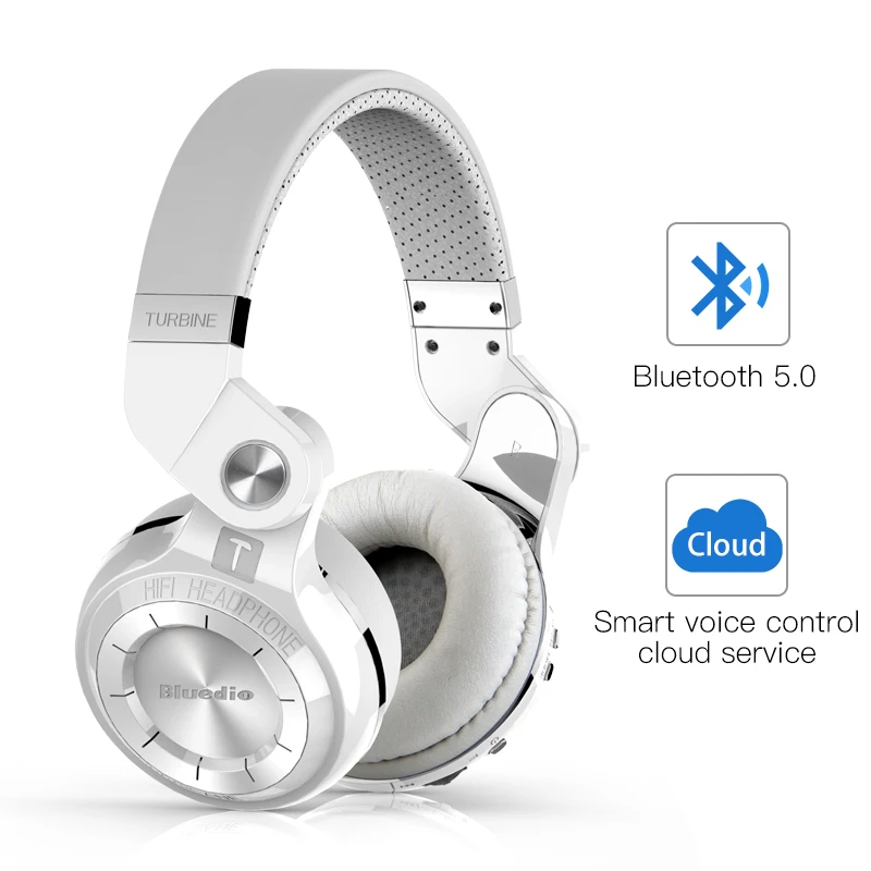Bluedio T2S Bluetooth наушники складные BT 4.1 Беспроводные сбасом bluetooth гарнитуры-наушники для музыки телефона xiaomi - Цвет: New version White