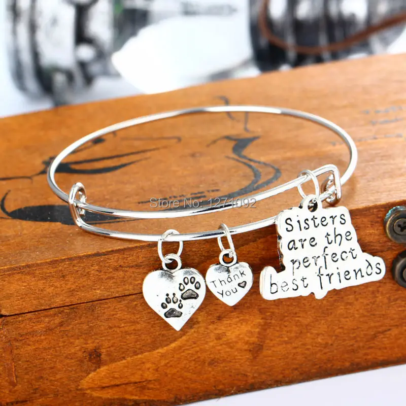 Браслет с подвесками в виде собачьих лап и сердца|bracelet bar|designer bangle braceletbracelet making