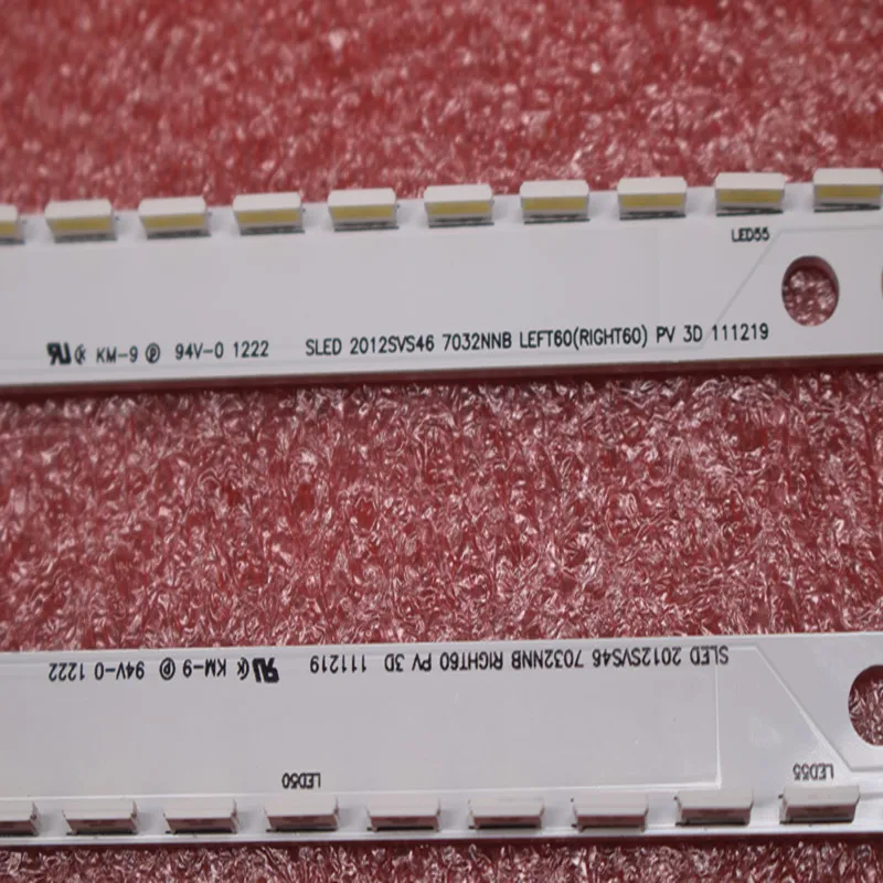 

3D New LED Strip Replacement 46" For Samsung SLED 2012SVS46 7032NNB LEFT60/RIGHT60 3D 572MM 60LEDs