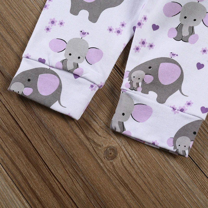 

SOSOCOER Baby Girl Clothes Set Summer Cartoon Elephant Newborn Outfits Letter Romper+Heart Pants+Headband 3pcs Infant Clothing