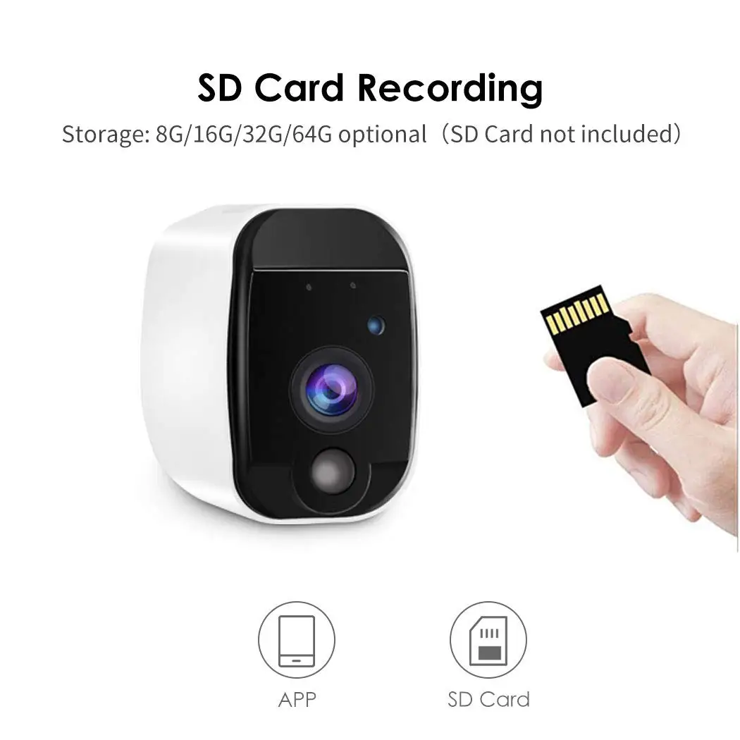 Беспроводная камера безопасности, 1080P батарея WiFi камера ИК ночного видения, PIR датчик движения, крытый/Открытый