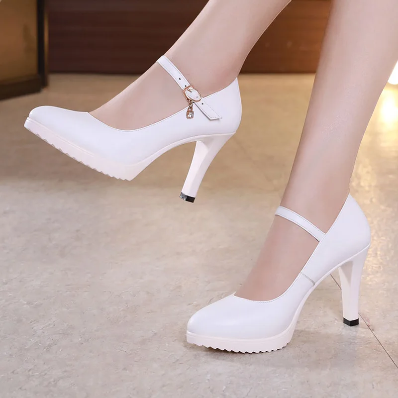 New silver high-heeled shoes with waterproof platform pointed wedding model catwalk cheongsam single women | Обувь