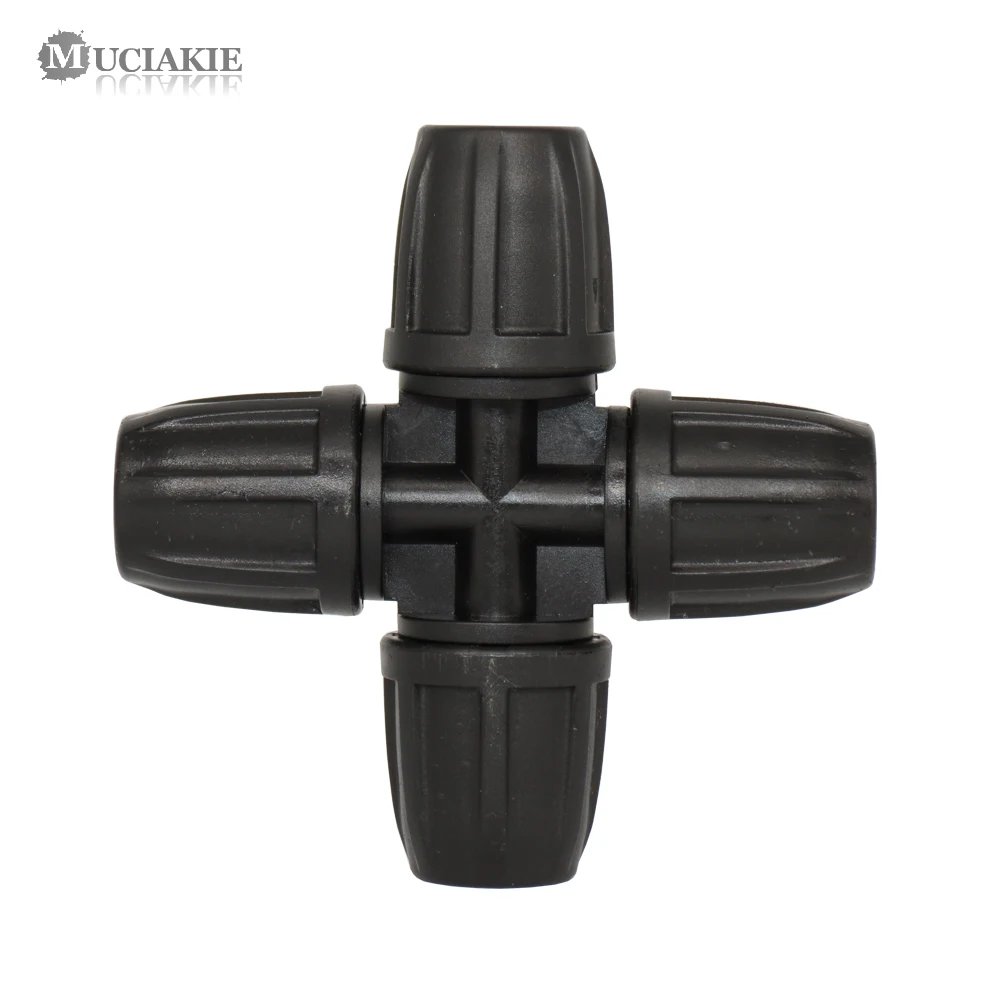 

MUCIAKIE 50PCS Tubing Cross Water Splitter with Lock Garden Hose Barb Connector for Water Irrigation Joint 8/11mm 3/8'' Hose