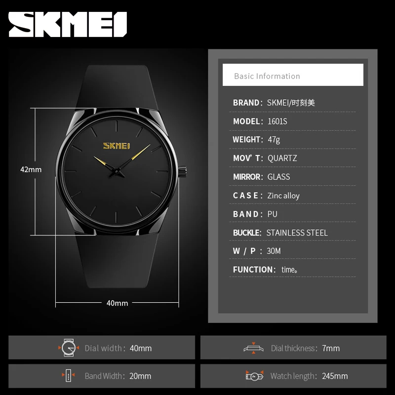 Часы SKMEI мужские 2019 Роскошные брендовые кварцевые наручные повседневные простой