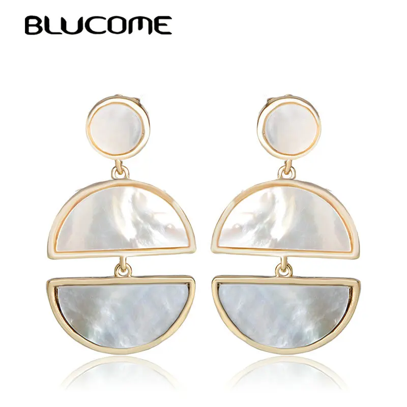 Женские серьги-подвески Blucome большие серьги в форме ракушек разных цветов
