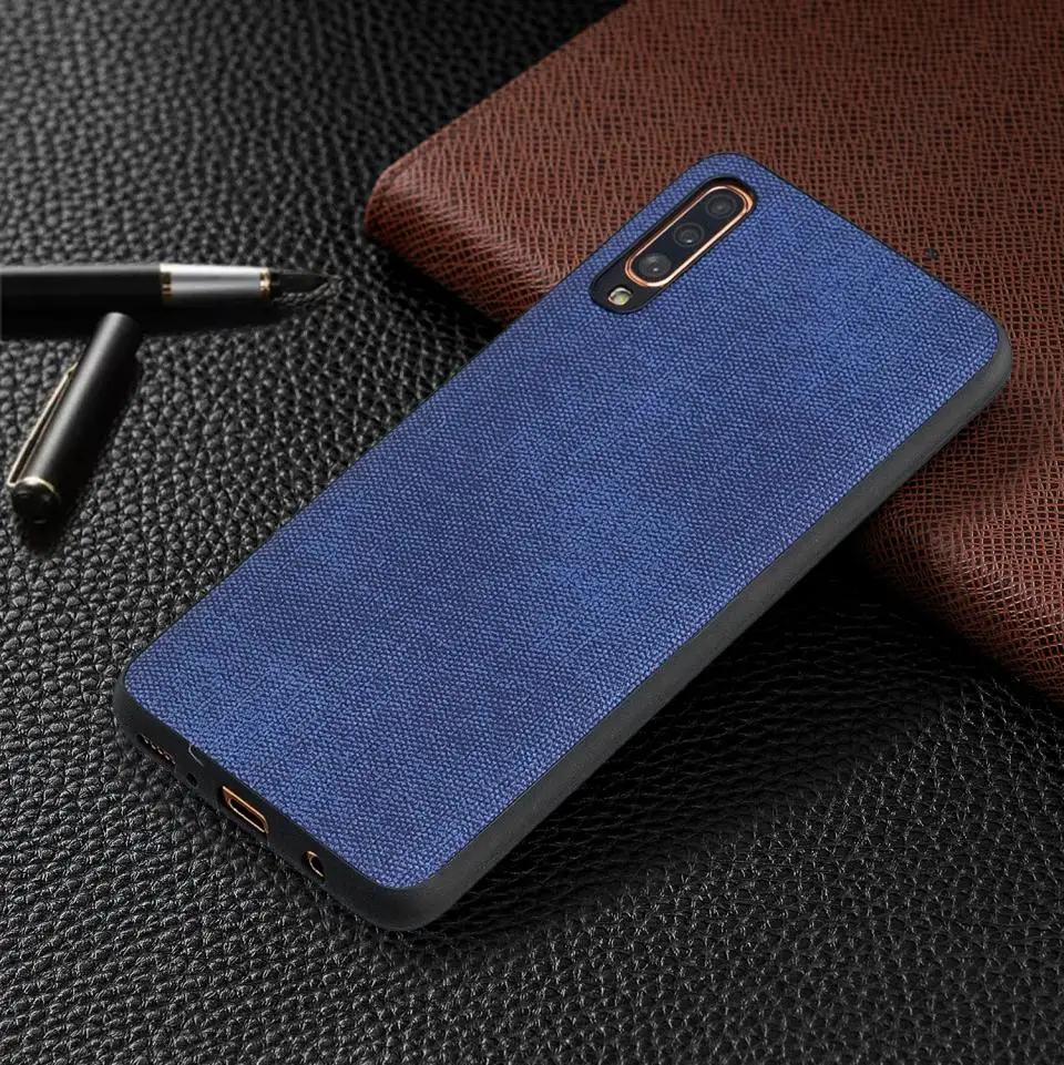 For Samsung Galaxy A70 A50 A30 A20 A10 Case Fashion Casual Denim Leather Rubber TPU Silicone Soft Mobile Phone Cover Shell |