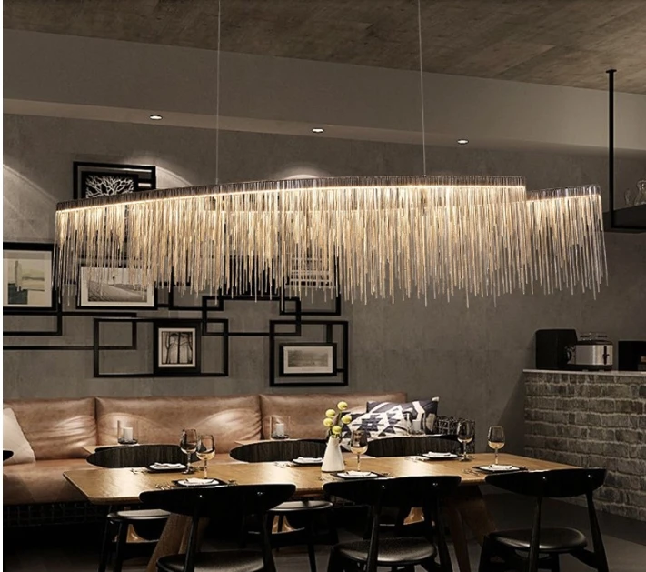 Led Chandelier Living Room Chandeliers Art Lighting Modern Aluminum Chain Lamp Luxury Bedroom Light Dining Hotel | Лампы и освещение