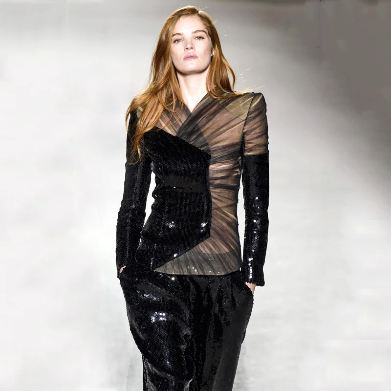 INDRESSME 2019 модные сексуальные деловые брючные костюмы с V образным вырезом из