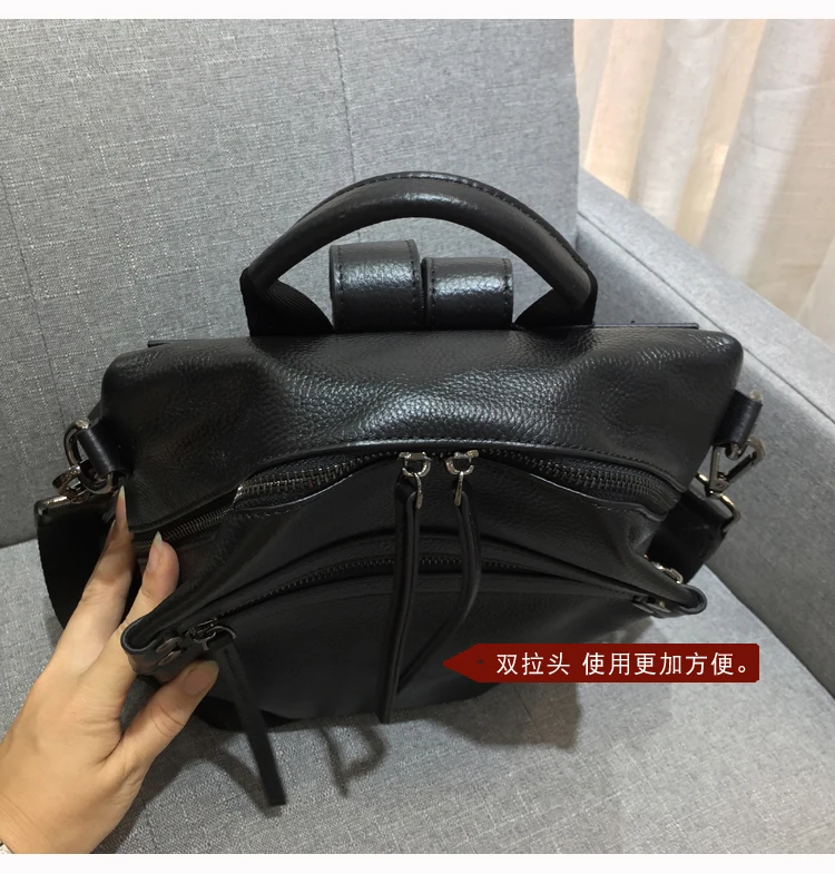 Женский рюкзак из натуральной кожи высокого качества Mochila Feminina Back Pack черный рюкзак