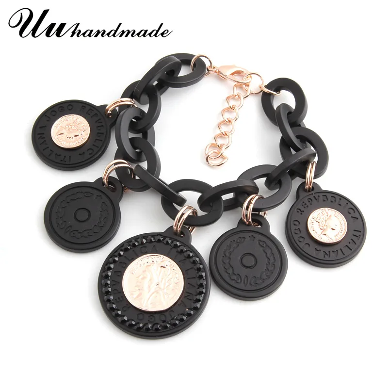 Акриловый браслет, браслеты для женщин, pulseira feminina pulseras bileklik pulseiras, очаровательный браслет, богемные ювелирные изделия mujer - Окраска металла: black 02