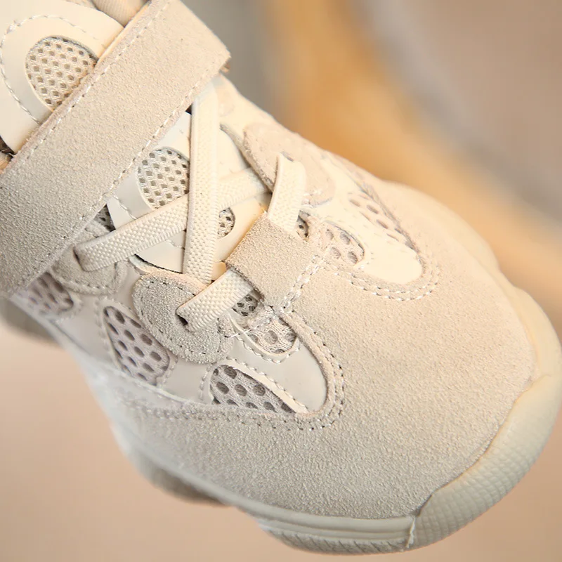 Осень 2019 Детские замшевые кожаные кроссовки сетчатые туфли для маленьких