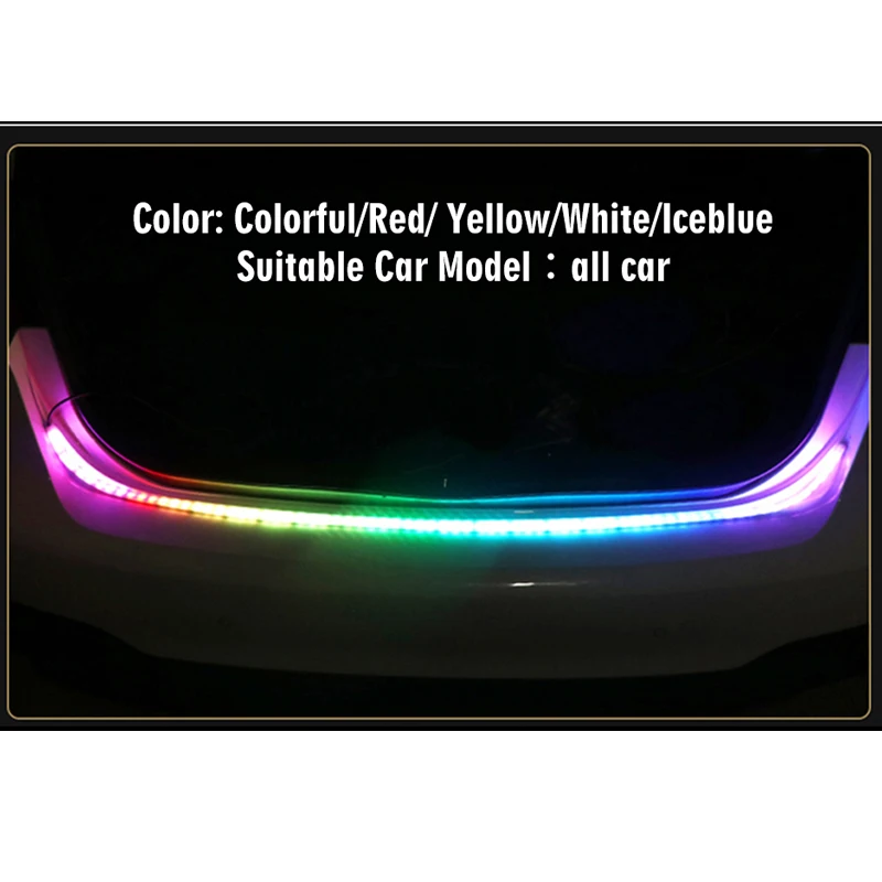Trunk Strip light Tailgate luggage Car Rear Lamp Dynamic Streamer Floating RGB led strip with Amber Turn Signal Flow 12V | Автомобили и