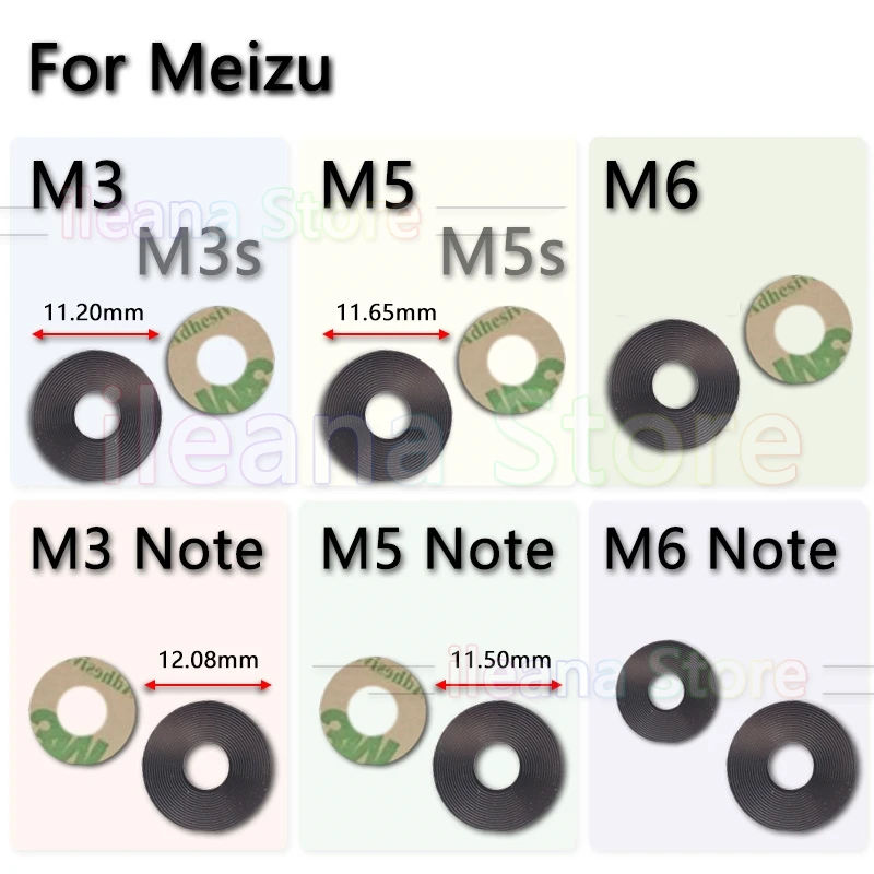 Оригинальное стекло камеры для Meizu M3 M3s M5 M5S M6 Note Mini задний тыловой объектив +