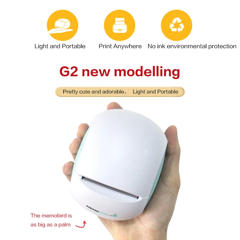 MEMOBIRD G2 Wifi синий портативный принтер для печати штрих-кодов Wifi фотопринтер беспроводной карманный термопринтер JEPOD