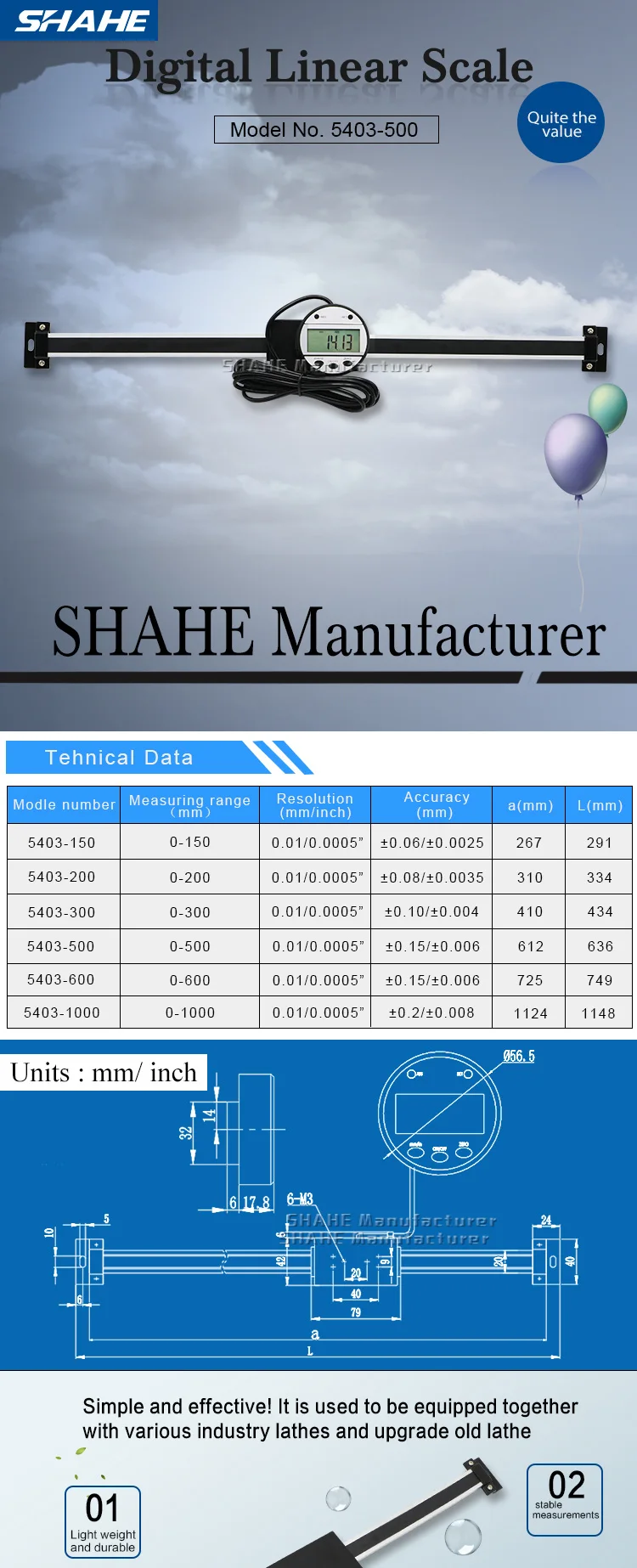 0-500 мм SHAHE индикация Цифровой линейки с дистанционным дисплеем внешний дисплей линейка цифровая индикация удаленный дисплей