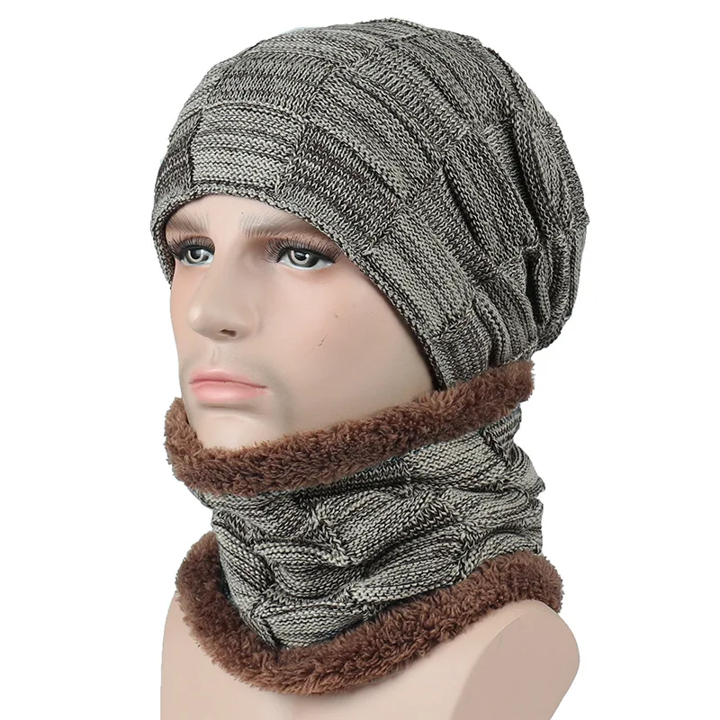 Зимние шапочки шапка шарф набор Skullies Beanies мягкие теплые Мешковатые с черепом