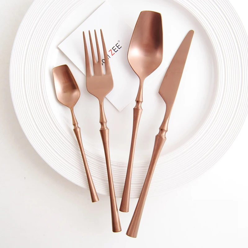 Столовые приборы из нержавеющей стали набор посуды золота столовые посуда