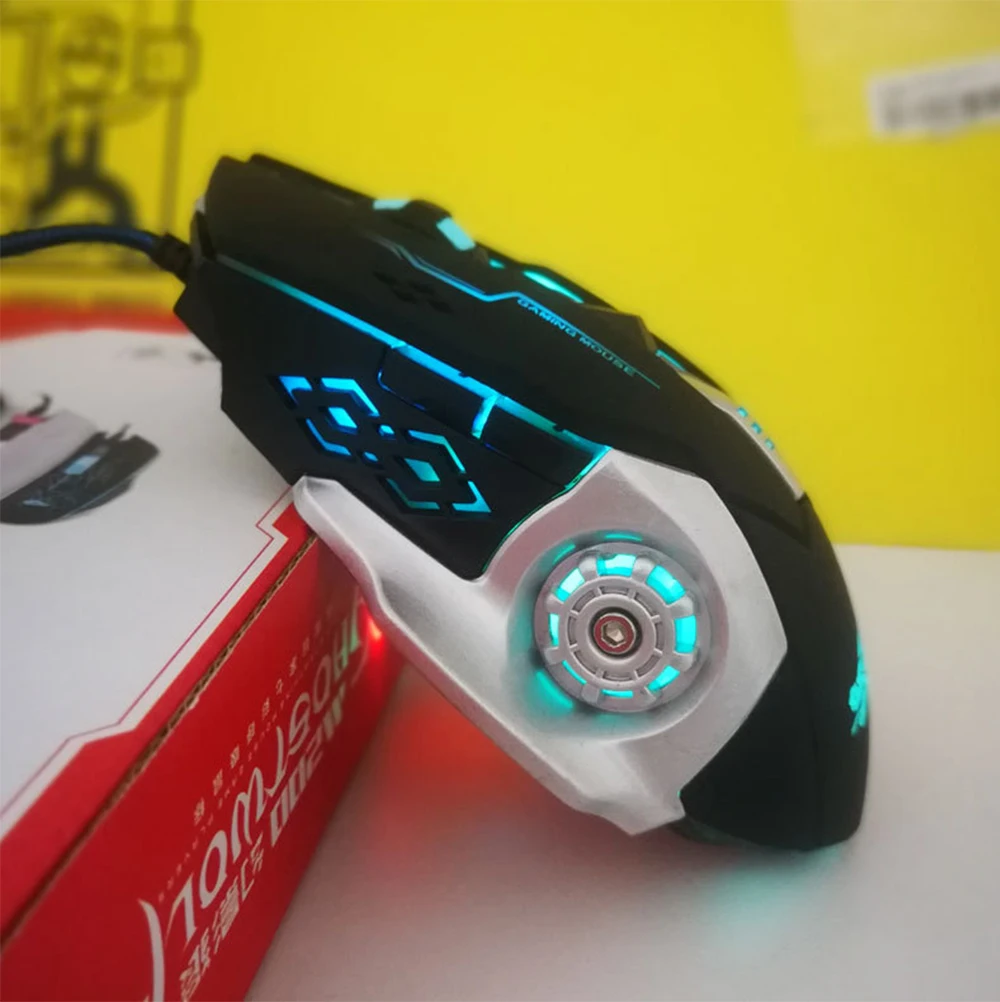 Профессиональный светодиодный освещение Проводная игровая клавиатура Мышь 4800 Точек на дюйм Оптическая USB 2,0 компьютера Мышь геймер для компьютера Overwatch Pubg Dota 2
