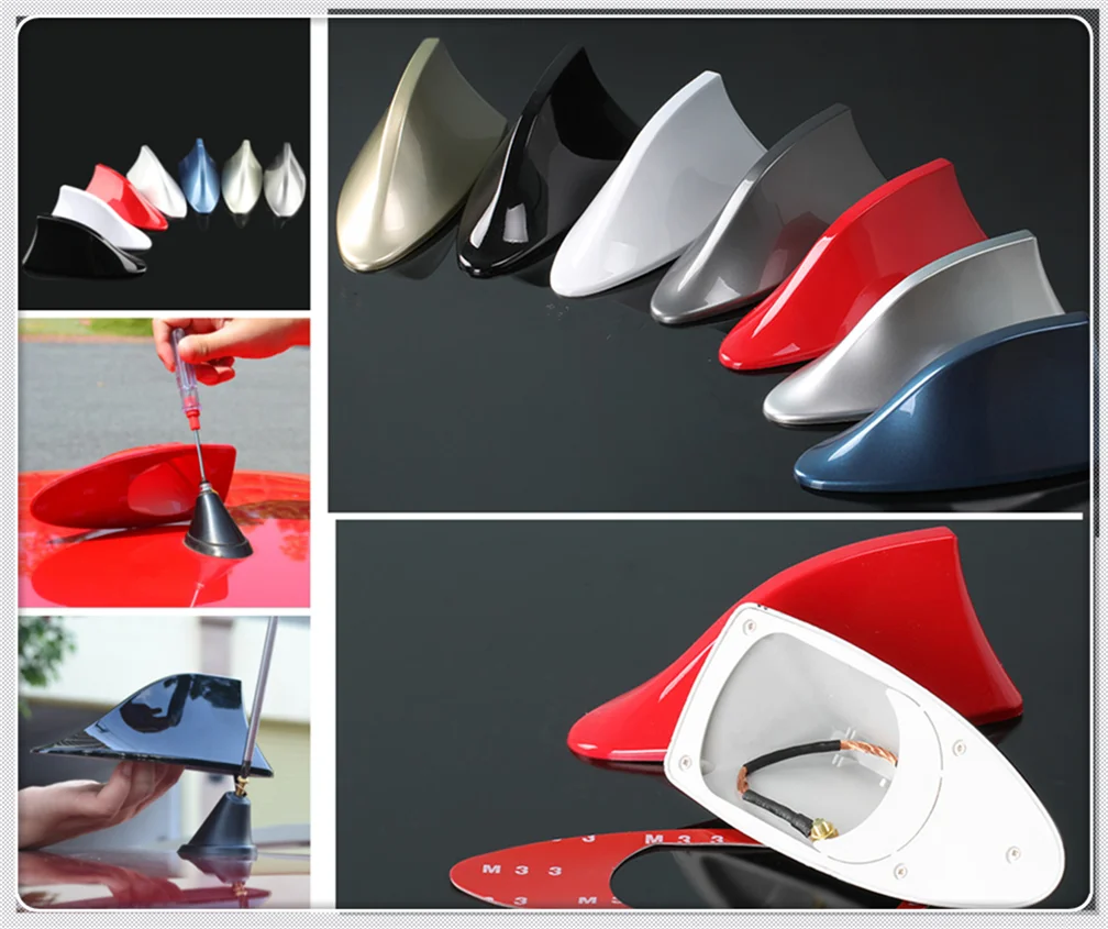 Автомобильная универсальная декоративная антенна Акулий плавник с сигнальным