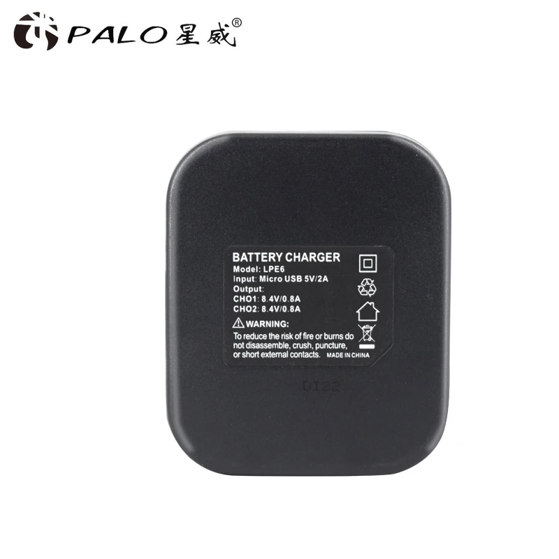 2 шт. LP-E6 LP E6 LPE6 2000 мАч Palo камера батарея+ USB двойное зарядное устройство для Canon EOS 5DS 5D Mark II Mark III 6D 7D DSLR EOS 5DSR