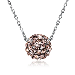 Champagne Silver LEKANI роскошные ожерелья с шаровыми подвесками Кристалл от Swarovski бусины из стерлингового серебра 925 воротники ювелирные украшения для женщин свадебный подарок - Цвет камня: Champagne Silver