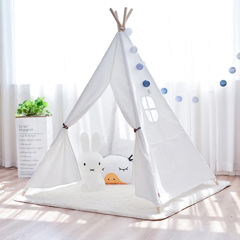 Детские игрушки палатка хлопок холст прорезыватель Tipi девочка игровая милый