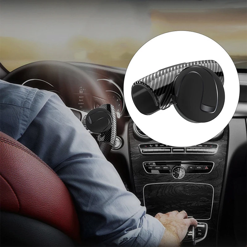 

Auxiliary Steering Wheel Booster Grip Black Universal Replace Accessory