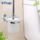 Настенный держатель для туалетной щетки Frap из цинкового сплава, 1 комплект, держатель для сиденья со стеклянными чашками, аксессуары для ванной комнаты F1610