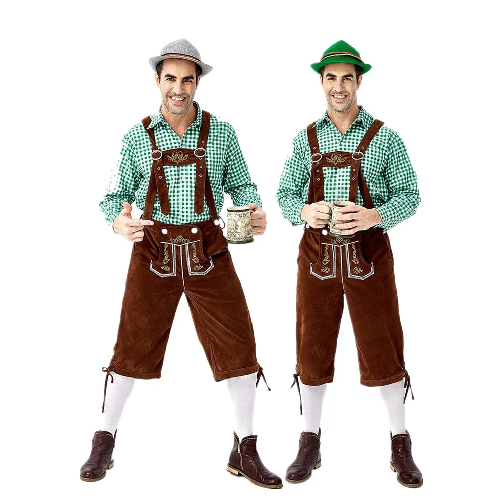 

Bavarian Traditional Carnival Party Suspenders Trachten Garments Shorts Germany Men's Oktoberfest Beer Lederhosen Costume