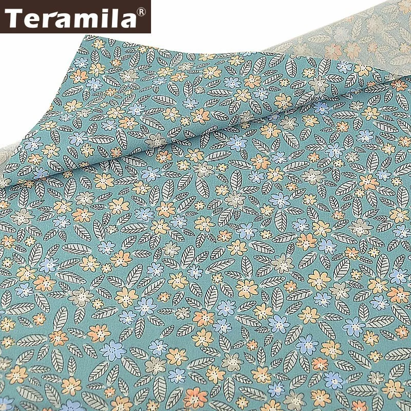 Teramila 100% хлопковая ткань с цветочным узором стеганый твиловый узор листьями Tecido