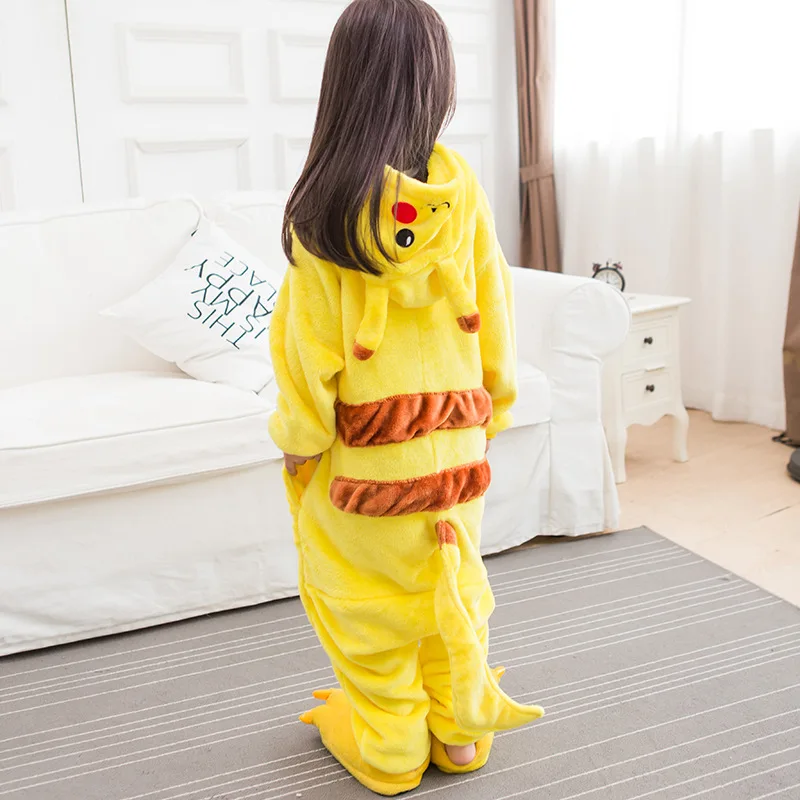 Mother Father Daughter Boy Dresses Family Matching Sleepwear Hooded Pajama Cartoon Animal Yellow Anime Cosplay Pyjama Pijamas | Мать и