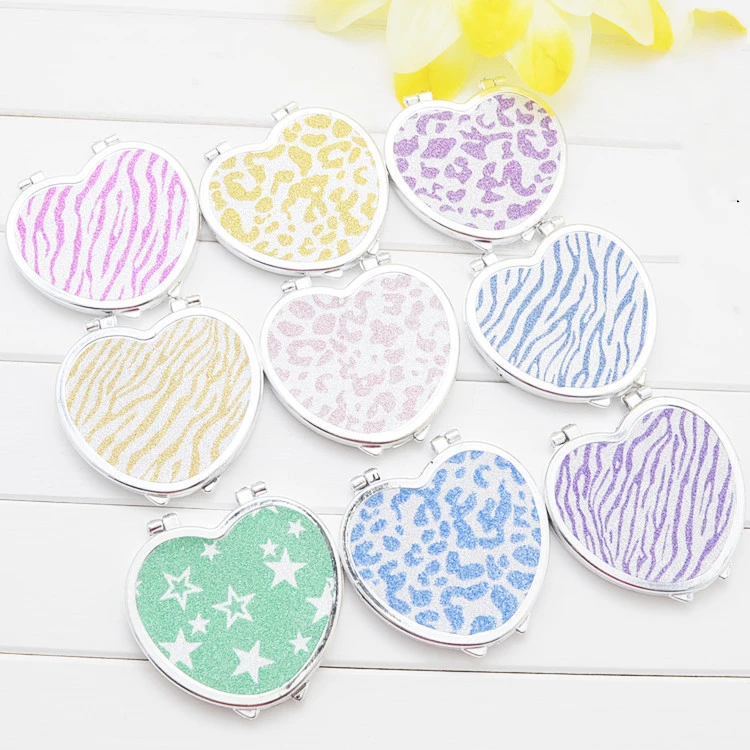 Портативное карманное зеркало в форме сердца Складное двухстороннее стальные
