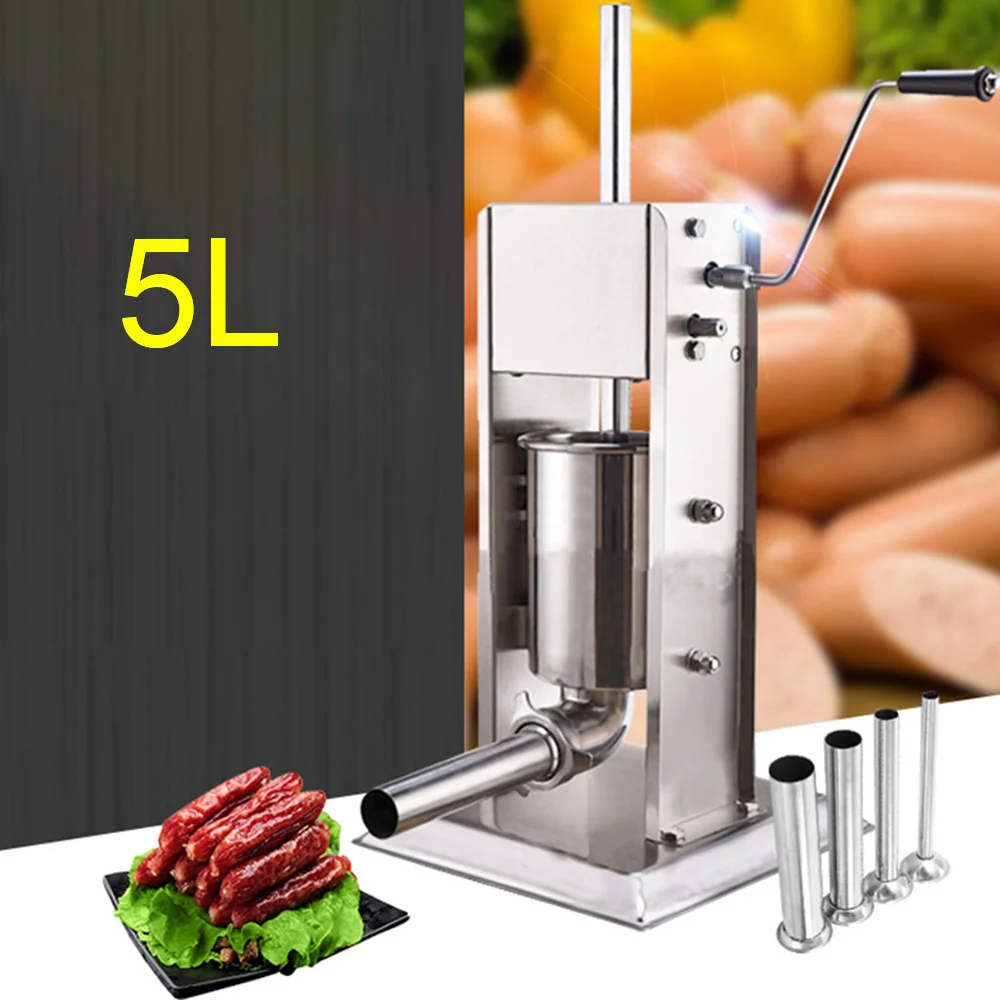 5L домашний Колбаса Stuffer из нержавеющей стали колбаса розлива шприц мясо