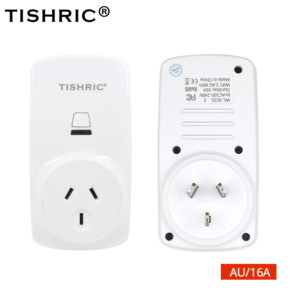 TISHRIC eWelink 16A ЕС умная розетка Wi-Fi вилка таймер дистанционное управление Поддержка Alexa Google home умная Автоматизация розетки переключатель - Комплект: AU
