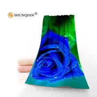 blue rose face towelbath towel size 35x75cm 70x140cm microfiber fabric modern beach bathroom towels