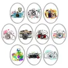 КРАСОТА живопись камера 13x1 8 мм18x2 5 мм30x40 мм смешанный Овальный фото стекло кабошон демонстрация плоская задняя Ювелирная фурнитура