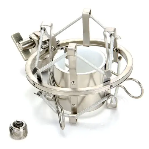 Серебристая металлическая подставка для микрофона крепление с винтами |