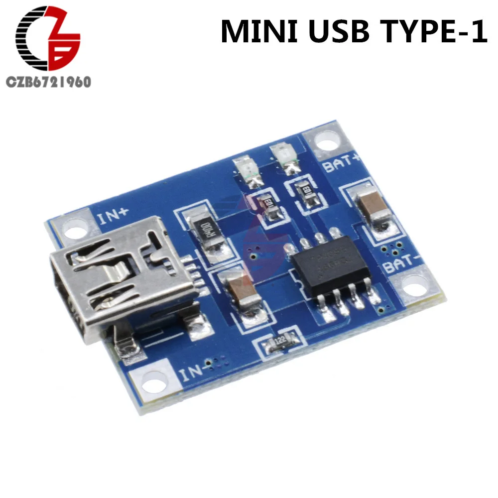 Mini USB V1 5 шт. тип-c Micro Mini USB TP4056 модуль зарядного устройства литиевой батареи 5В 1А 18650 Защитная плата для мобильных устройств - Цвет: Mini USB V1
