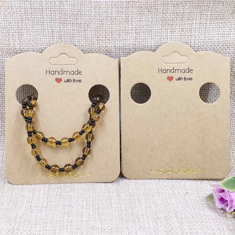 Золотая фольга 100 шт Новый крафт/белая карточка для ожерелья браслета/лента волос