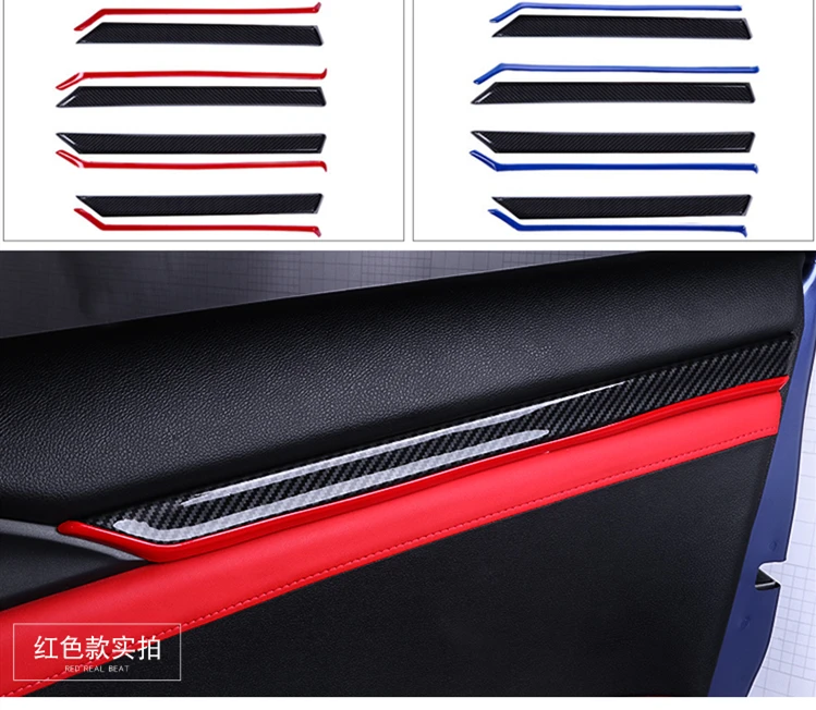 Фортепиано красный Интерьер Литье крышка ABS Decroation крышка планки для Honda Civic 10th LHD стайлинга автомобилей