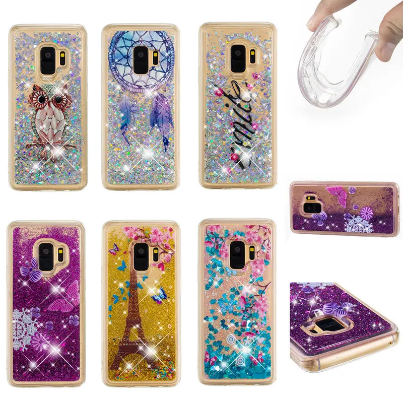 Soft TPU Liquid Case For Samsung Galaxy S9 G960F G960F/DS Quicksand Dynamic Pattern Cover S9+ Plus G9650 G965F |
