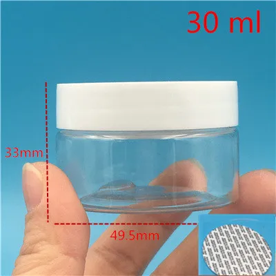 30 ml 50 pcs 50 шт./партия прозрачная пластиковая бутылка маленькая банка крем контейнер для специй банка Запчасти для хранения с уплотнительной наклейкой 47 мм Открытие - Цвет: 30 ml 50 pcs