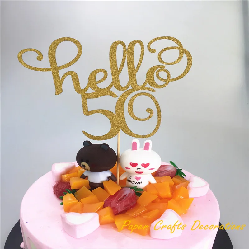 1 шт./компл. золотые блестки Hello 20/21/30/40/11 5 украшения для торта на день рождения