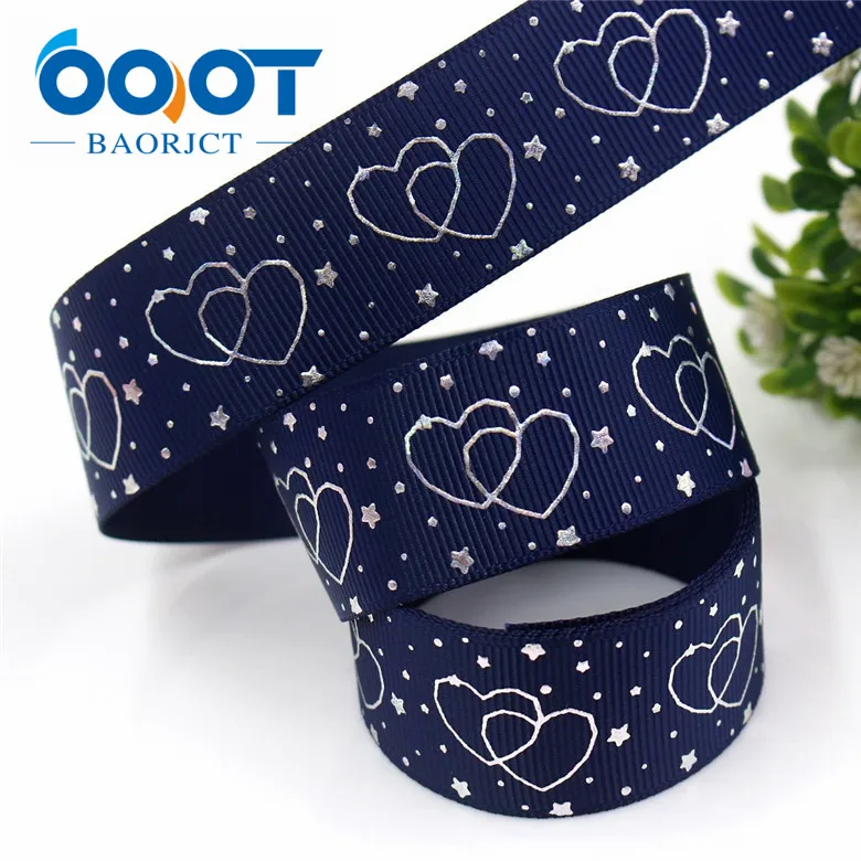 I-19326-806 OOOT BAORJCT I-19326-796, 10 ярдов 25 мм Лазерная Серебряная любовь форма напечатаны корсажная лента DIY ручной работы головные уборы свадебный подарок обёрточная бумага - Цвет: I-19326-806