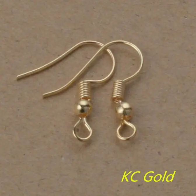 ergou04 kc gold 100 шт. KC золото/серебро/пистолет черный/античная бронза/золото/медь ушной провод крюк для DIY серьги-Крючки фурнитура Аксессуары - Цвет: ergou04 kc gold