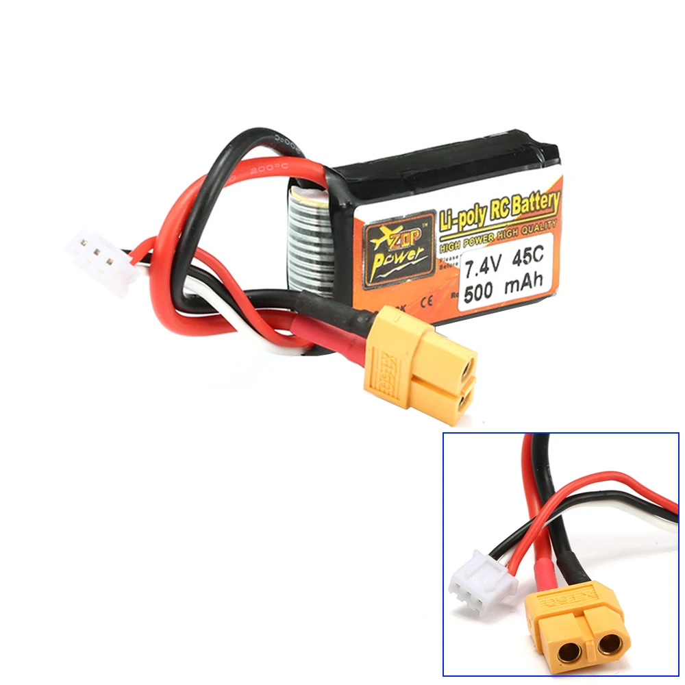 1 шт. ZOP Мощность LiPo Батарея 7 4 V 500 мА/ч 45C 2 S XT60 Разъем для RC Дрон Квадрокоптер