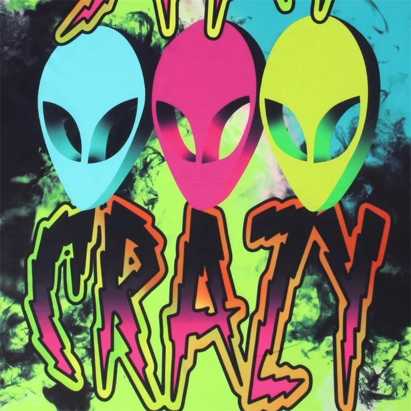 Raisvern забавные пришельцы Stay Crazy 3D Футболка с принтом летняя уличная стильная