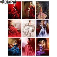 diapai 5d diy diamond painting 100 full squareround drill beauty figure oil painting 3d embroidery cross stitch home decor