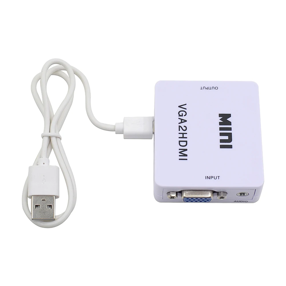 CHIPAL Mini VGA2HDMI адаптер 1080P преобразователь из VGA в HDMI с аудио + USB разъем питания для ПК