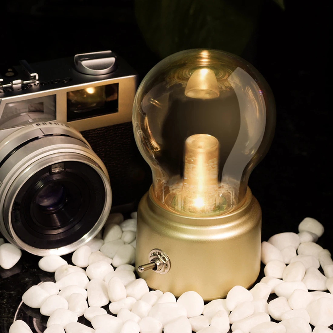 

Vintage Bulb Night Light Retro USB Lamp Rechargeable Luminaria Nightlight LED Energy-saving Book Lights Mini Bed Lamps
